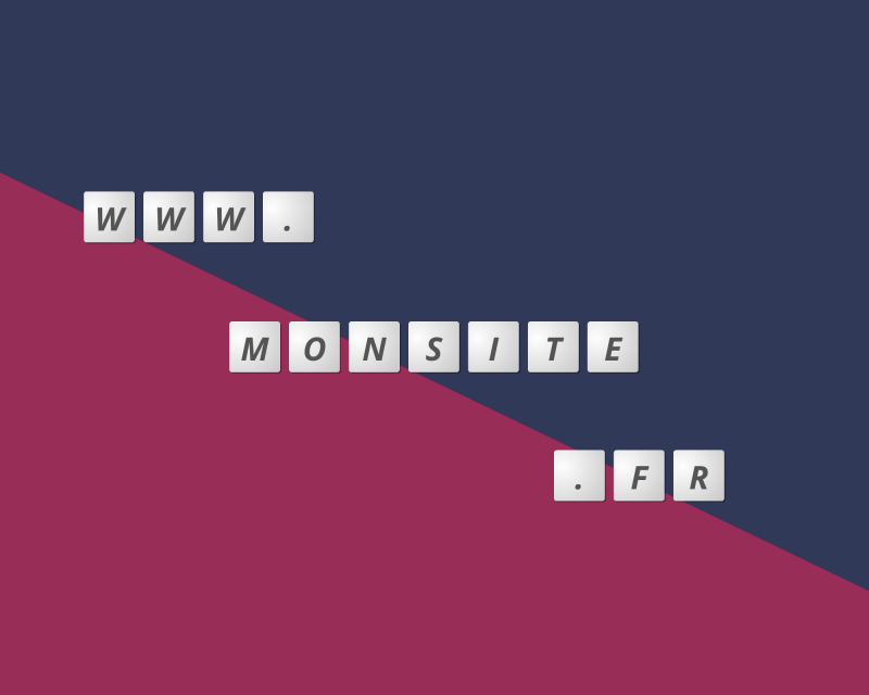 www.monsite.fr écrit avec des touches de clavier